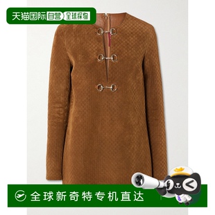香港直邮潮奢 古驰 1h可退 Gucci 817757XNA5G 女士 绒面连衣裙