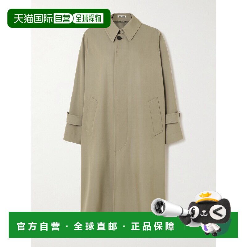 1h可退 美国直邮AURALEE 女士 羊毛斜纹布风衣 A26SC06MGKHAKIBEI