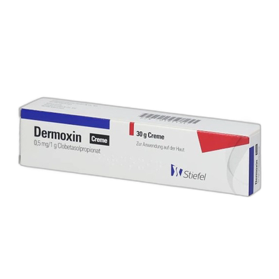 欧洲直邮Dermoxin丙酸氯倍他索皮肤炎症斑块30g效期至27年1月