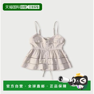 背部缎面层叠荷叶边吊带 薄款 1h可退 日本直邮45R