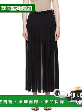 香港直邮潮奢 Ami Paris 女士 黑色刀褶半身裙 FSK353PL0027a字裙