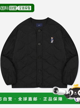 韩国直邮YALE EMBROIDERY DAN COLLARLESS QUILTING JACKET BLACK