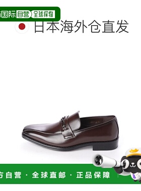 【日本直邮】Gino Zeeno 商务鞋男宽 3EEE 防滑位乐福鞋漩涡摩卡