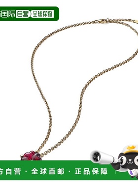 自营欧洲直邮BACCARAT/巴卡拉TRÈFLE四叶草系列红色水晶镀金链条