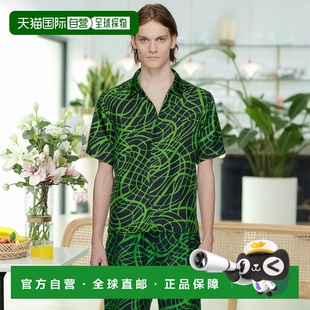 男士 海军蓝 衬衫 Moschino Wave 莫斯奇诺 绿色 香港直邮潮奢