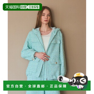 1h可退 日本直邮GRACE CLASS 女装 宽松版型 花呢连帽外套 022616