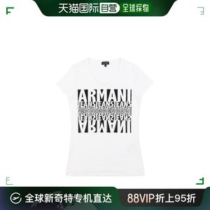 Armani Jeans阿玛尼女士T恤白色字母印花短袖A5H30JY-12