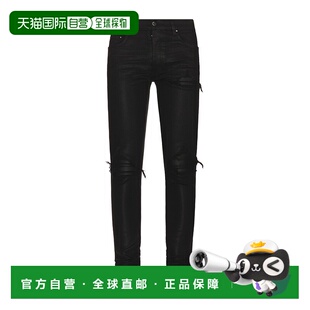 1h可退 香港直邮AMIRI 男士 腰带环牛仔长裤 AMDNSY1113 black黑