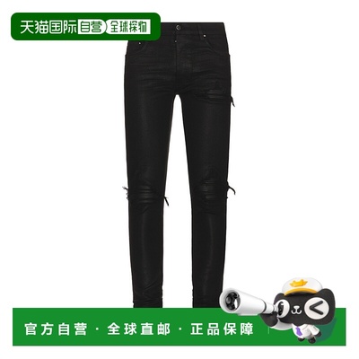 1h可退 香港直邮AMIRI 男士 腰带环牛仔长裤 AMDNSY1113 black黑