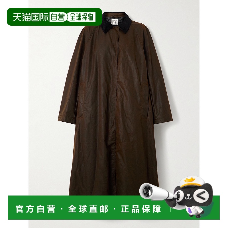 香港直邮TOTÊME 女士 灯芯绒饰边打蜡有机棉大衣 244WRO4719FB032
