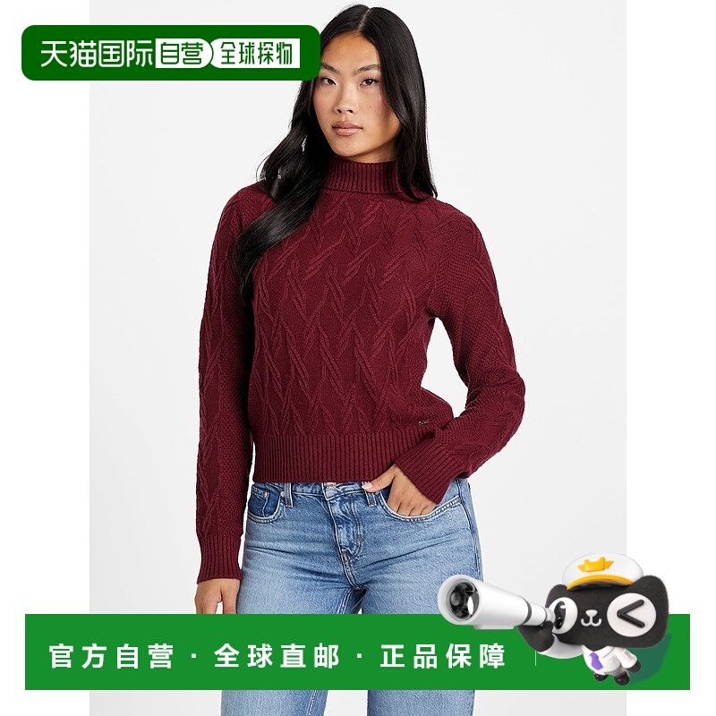 自营guessNiman Cable-Knit Sweater - petite syrah 美国奥莱直