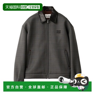香港直邮Miu Miu 威尔士亲王格纹和粘合针织夹克 ML1325174ZSOOO