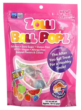 香港直发zollipops祖莉果味棒棒糖水果味保持持久清甜自然147g