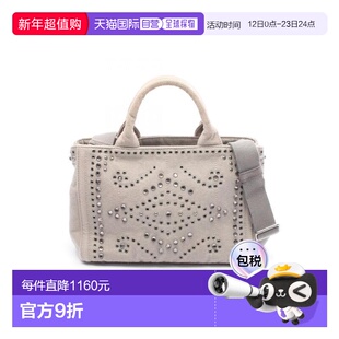日本直邮中古Prada普拉达女包B级9新Canapa Tote沙滩包牛仔布托特
