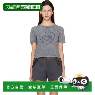 甘尼 女士 灰色 1h可退 Heart GANNI Washed Croppe 香港直邮潮奢