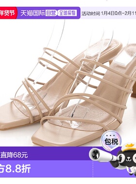 日本直邮Menue 方形包头带扣凉鞋 ME8623BW00711单鞋