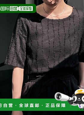 1h可退 日本直邮select MOCA女士波纹线条五分袖上衣 30001560