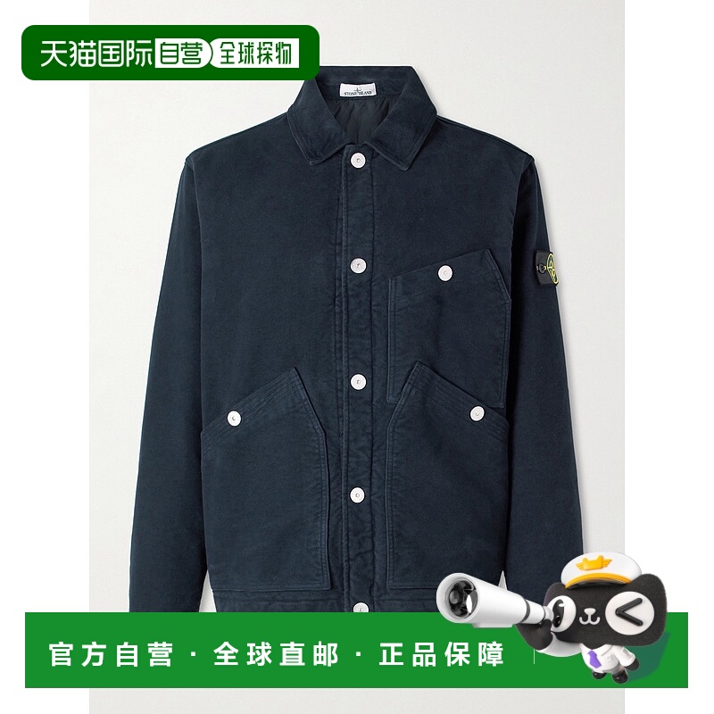 香港直邮Stone Island 石头岛 男士 Logo-Appliqued 有机棉质斜纹