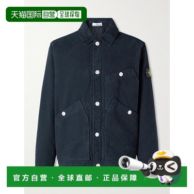 香港直邮Stone Island 石头岛 男士 Logo-Appliqued 有机棉质斜纹