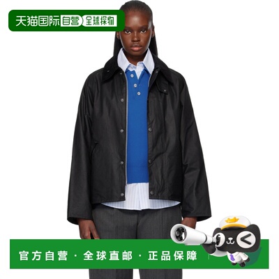 1h可退 香港直邮barbour 巴伯尔 女士 黑色 Transport Waxed 夹克
