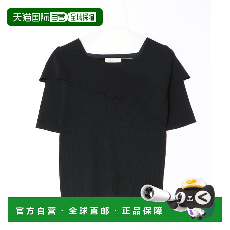 1h可退 日本直邮12Twelve Agenda 女装 不对称交叉露肩短袖针织上