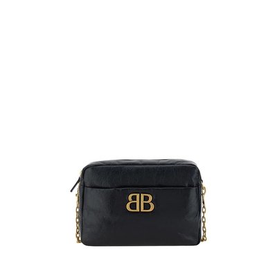 BALENCIAGA 女士单肩包 8064582AAR81000 黑色 MONACO相机包