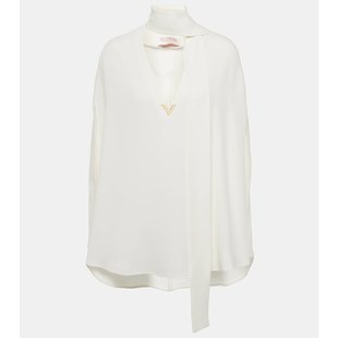 披肩打结领真丝衫 女士 000276 华伦天奴 Valentino