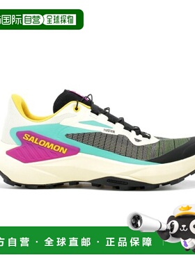 自营欧洲直邮SALOMON GENESIS女士黄色/黑色/粉紫色织物缓震跑鞋