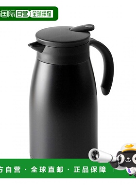 【日本直邮】珍珠金属BLKP热水壶不锈钢保温保冷黑色1L AZ-5018