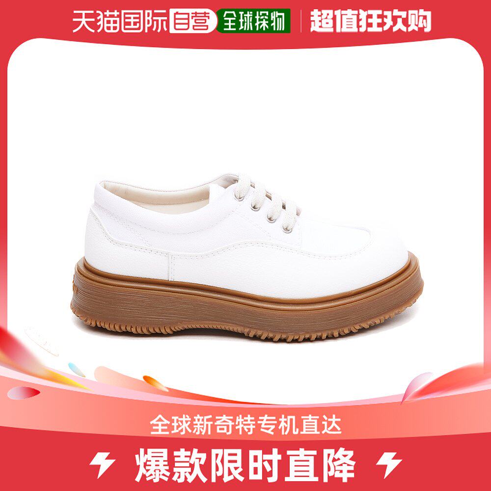 香港直邮hogan女士系带休闲鞋白色基础纯色复古舒适日常运动鞋