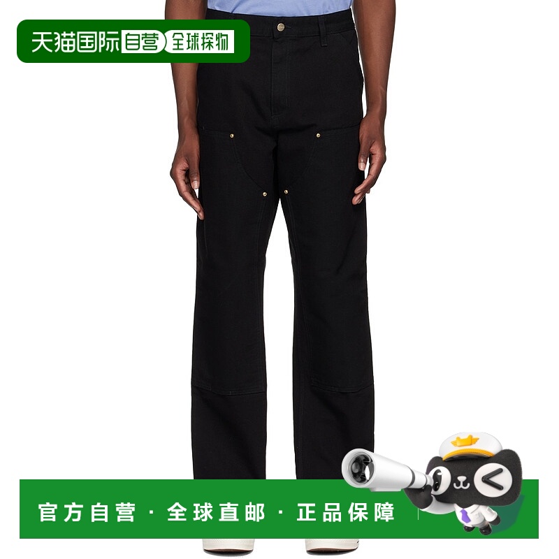 香港直邮潮奢 CARHARTT WIP 男士 黑色 Double Knee 长裤 I031501