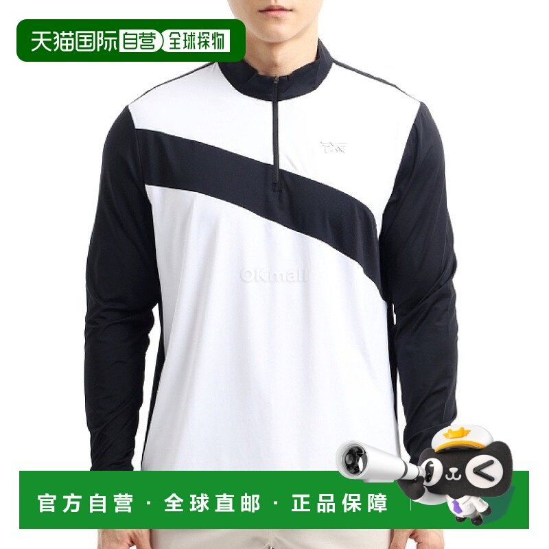 韩国直邮PXG 斜跨条纹 1/4 拉链套头衫 (CM-MS24ATO2-42) 长袖 T