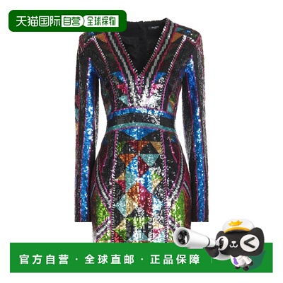 1h可退 香港直邮Balmain 巴尔曼 女士 紧身连衣裙 black黑色 舒适