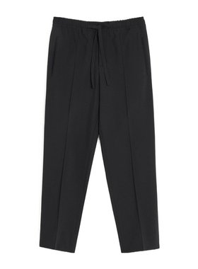 VALENTINO 男士休闲裤 VRBN31AV50NO AW2025 黑色 抽绳腰休闲裤