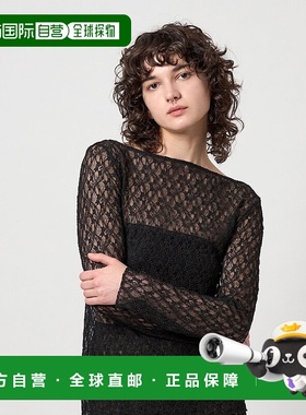 1h可退 日本直邮6(ROKU) 女士蕾丝雪纺 修身显瘦半透明设计 日系