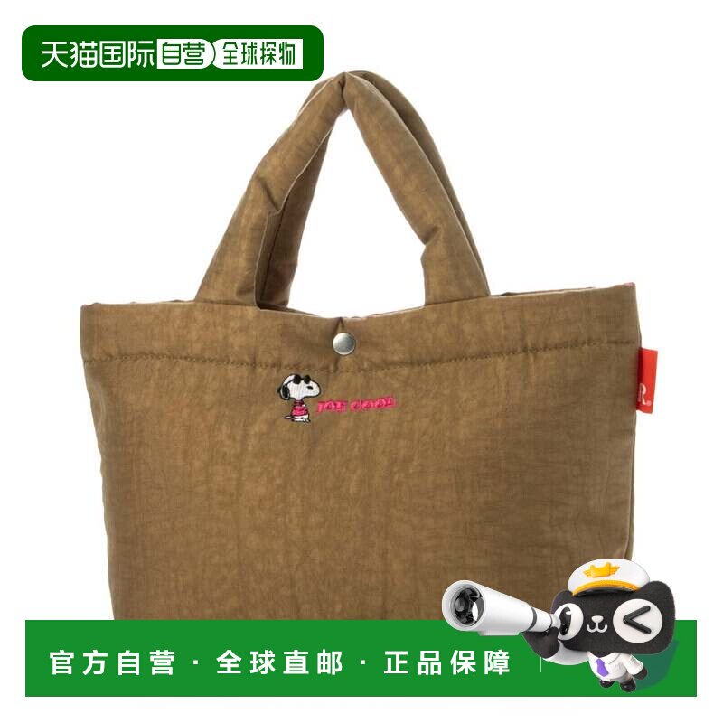 日本直邮ROOTOTE 女士托特包 史努比 小型 自立 轻量 花生漫画 棕图片