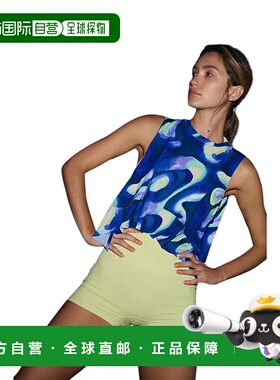 自营 Free People Tempo背心女式蓝色印花弹力褶边SRT444-蓝色 美