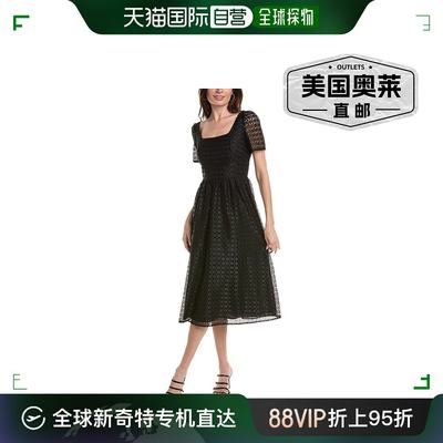 Anne Klein 方领中长连衣裙 - 黑色 【美国奥莱】直发