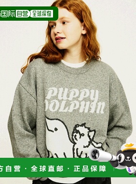 韩国直邮WAIKEI韩国小众设计师狗狗图案时尚日常毛衣YK22FKN02