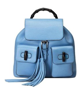 GUCCI 女士双肩包 370833A7M0N4503 SS2021 蓝色 粒面徽标双肩包