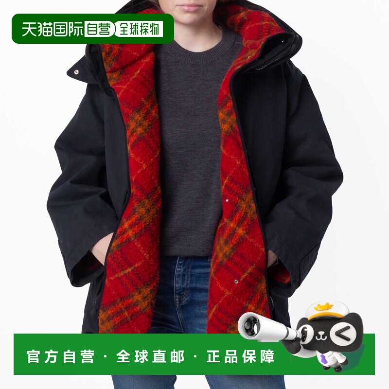 自营Burberry女士可拆卸暖色棉大衣-黑色 美国奥莱直发