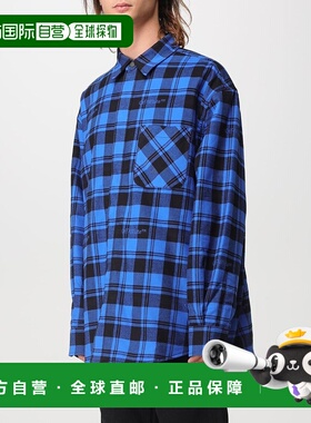 1h可退 香港直邮潮奢 off-white 男士 格纹衬衫 OMES003F23FAB001