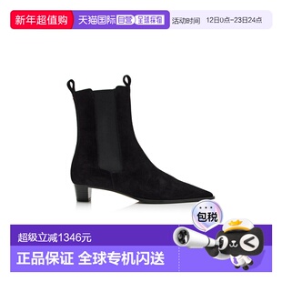 1h可退 香港直邮aeyde 女士 Kiki 绒面革靴子 black黑色 舒适时尚