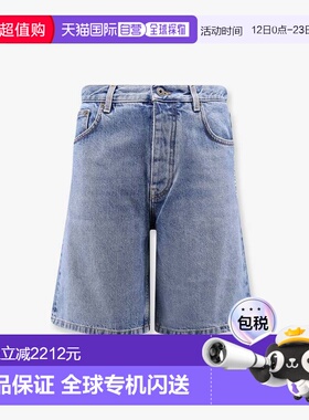 1h可退 香港直邮潮奢 off-white 男士 半箭号牛仔短裤 44XYC028S2