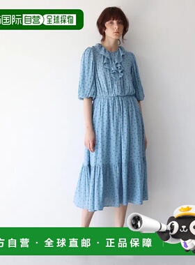 1h可退 日本直邮DRESSLAVE 女士方点纹荷叶边连衣裙 轻盈素材 显