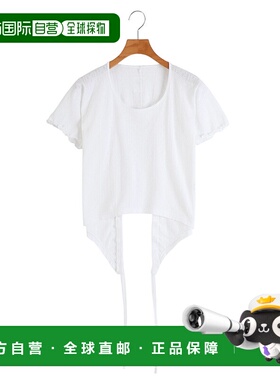 1h可退 日本直邮RhodolirioN 女士百搭开孔针织短袖T恤 QT1075