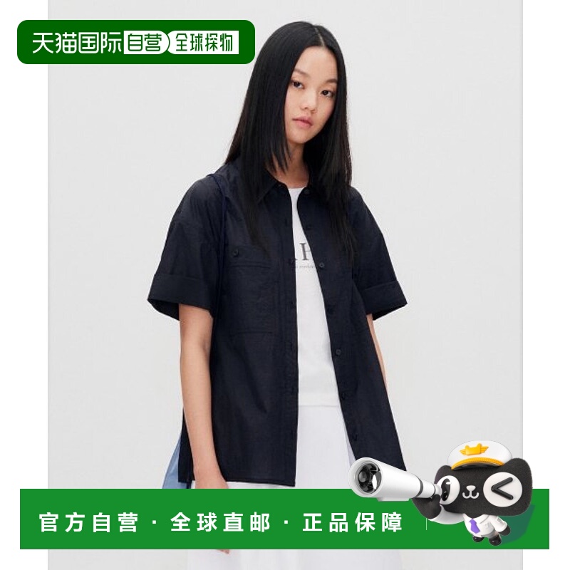 韩国直邮RE RHEE 女士雪纺衫RP2STO070-0-BK SHEER HALF SLEEVE SH