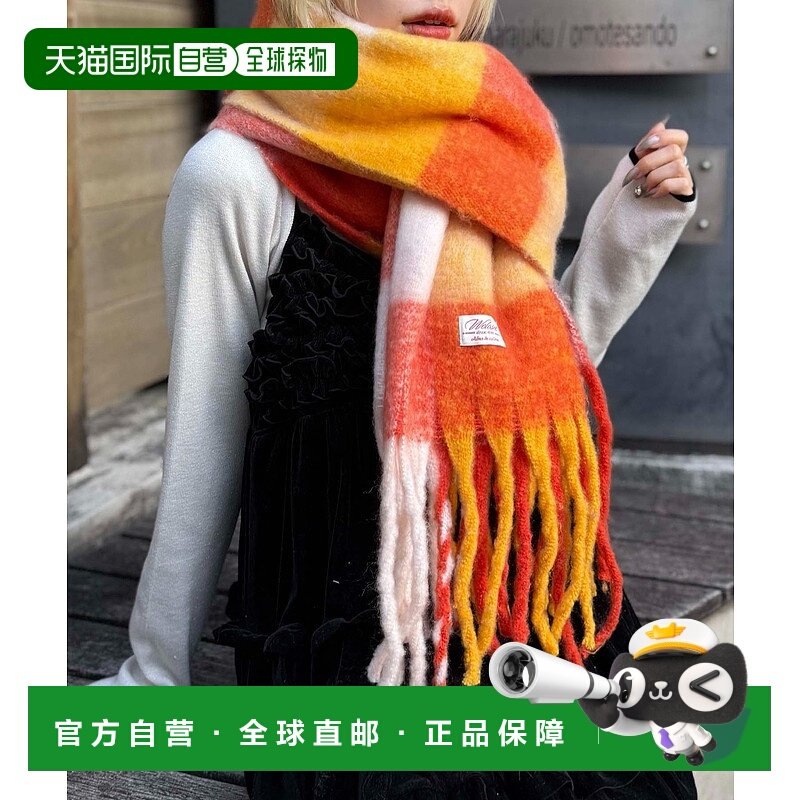 1h可退 日本直邮W closet 女装 格纹围巾 原创标签设计 亲肤柔软