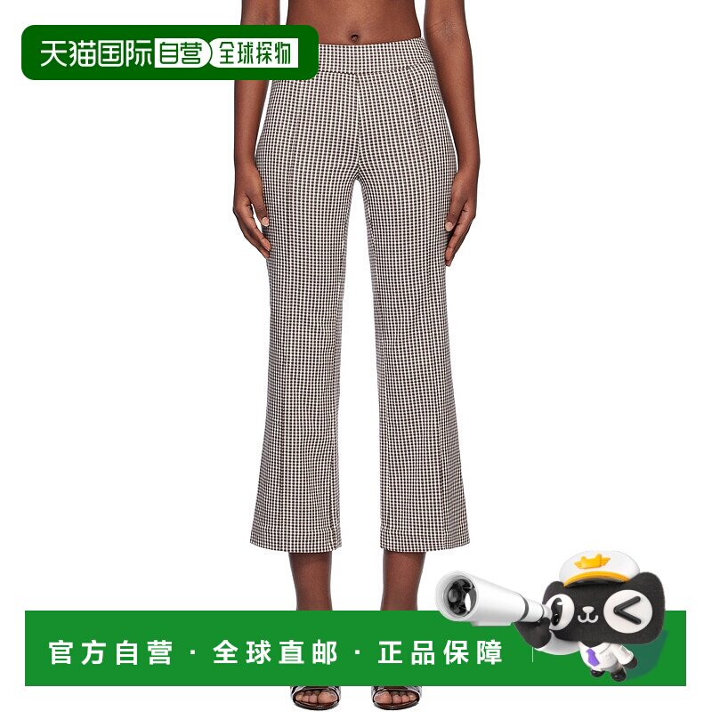 1h可退 香港直邮潮奢 Staud 女士 棕色 & 白色 Knack 长裤 R25R41
