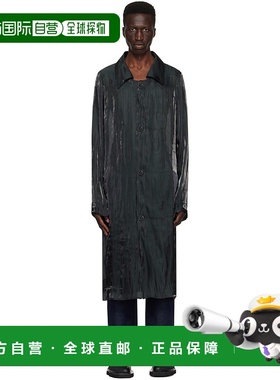 1h可退 香港直邮潮奢 Edward Cuming 男士 黑色大衣 SS24C06